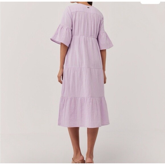 Pact Women’s Organic Cotton Dress Coastal Double Gauze Throw N Go Lilac Size XXL - Picture 3 of 12